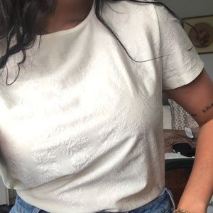 Vintage Cream Floral Detail T